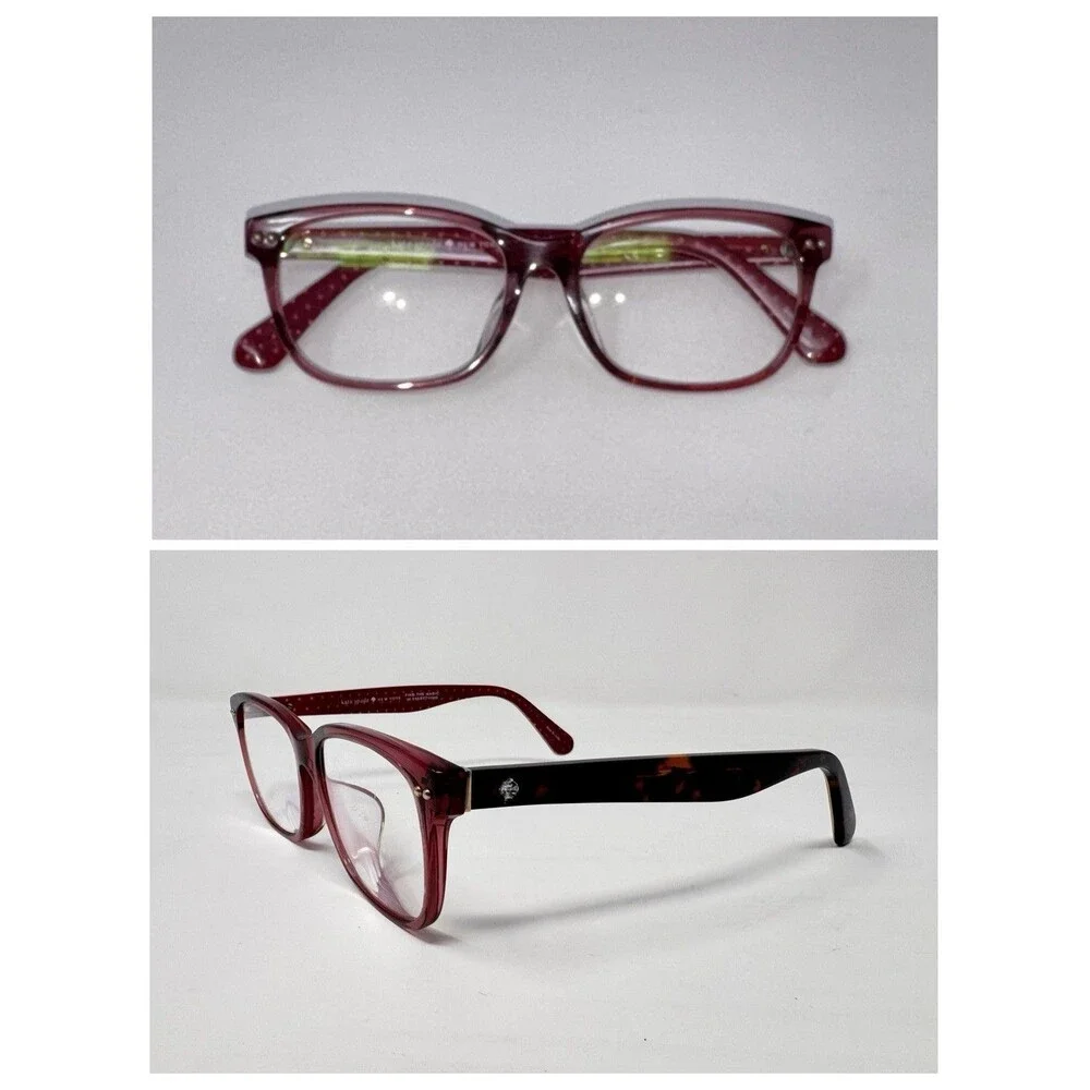 Kate Spade Cailin/F YDC Eyeglass Frames Only 145 Red Polka Dot Black Authentic